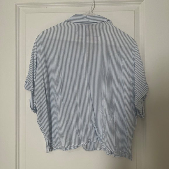 Blue striped button up - Picture 3 of 4